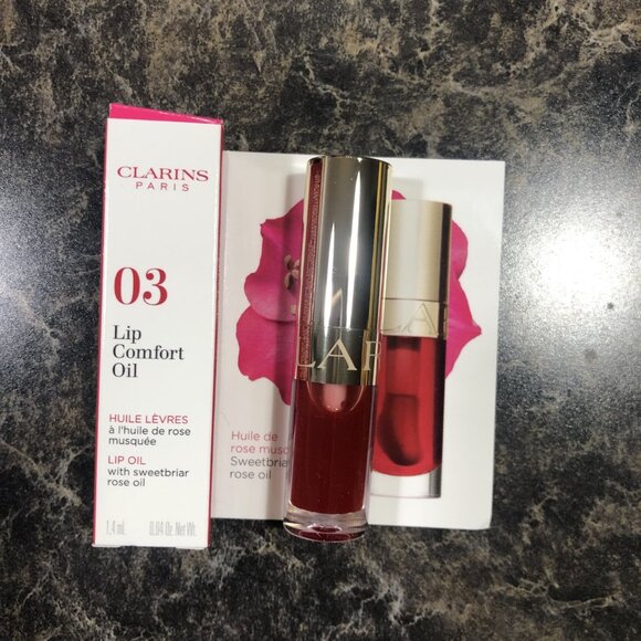 NEW Clarins Lip Comfort Oil 03 Cherry 1.4ml - Picture 1 of 5